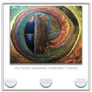 KJ's Art Studio | Original Fine Art by Christian American Artist, KJ Burk - Autumn Awakens Harvest Moon